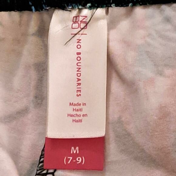 No Boundaries Womens High-rise‎ Stretch Capri Leggings Black Floral M 7-9 - Picture 4 of 5